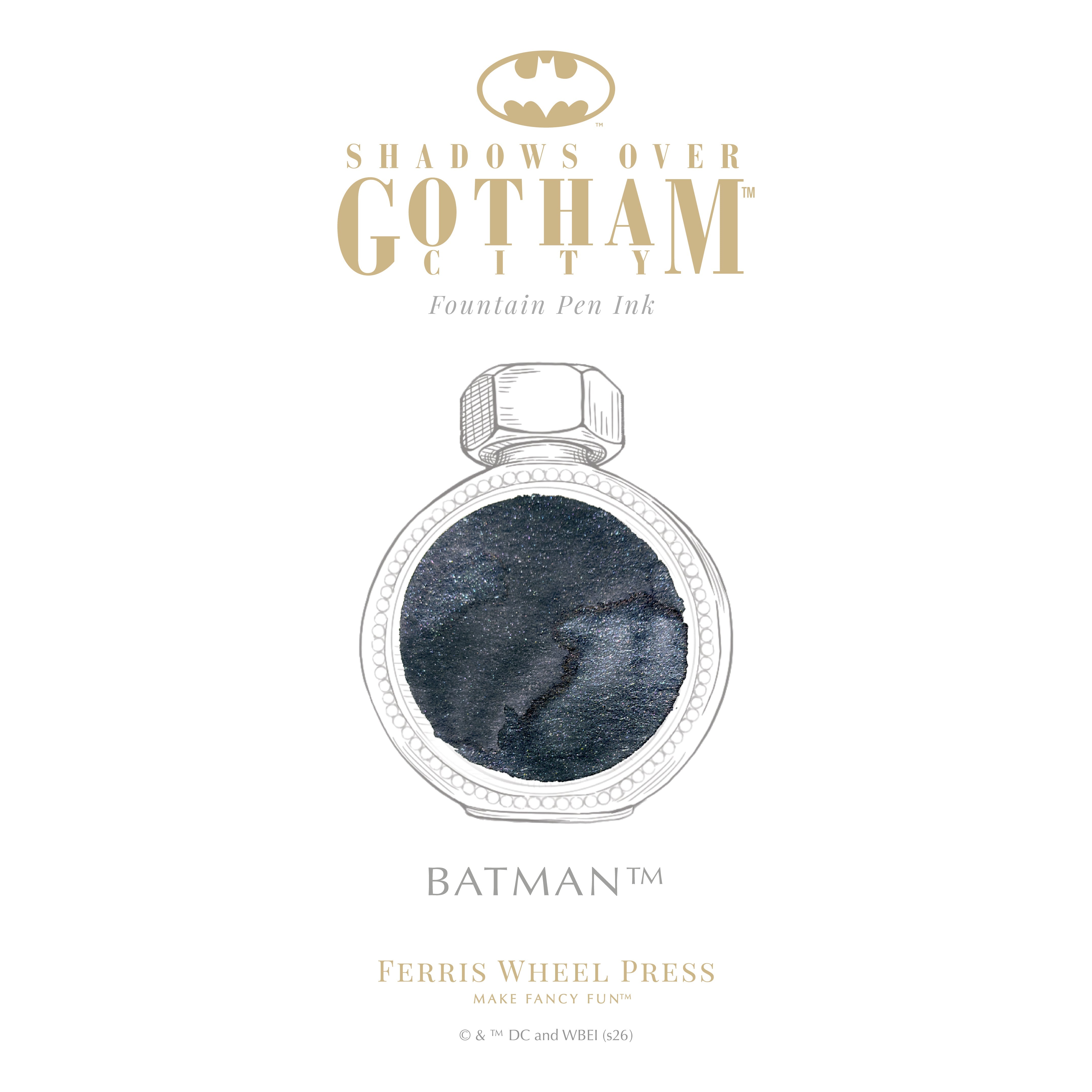 Shadows over Gotham City | Limited Edition Bat Signal Signature Ink 38ml - Ferris Wheel Press Canada