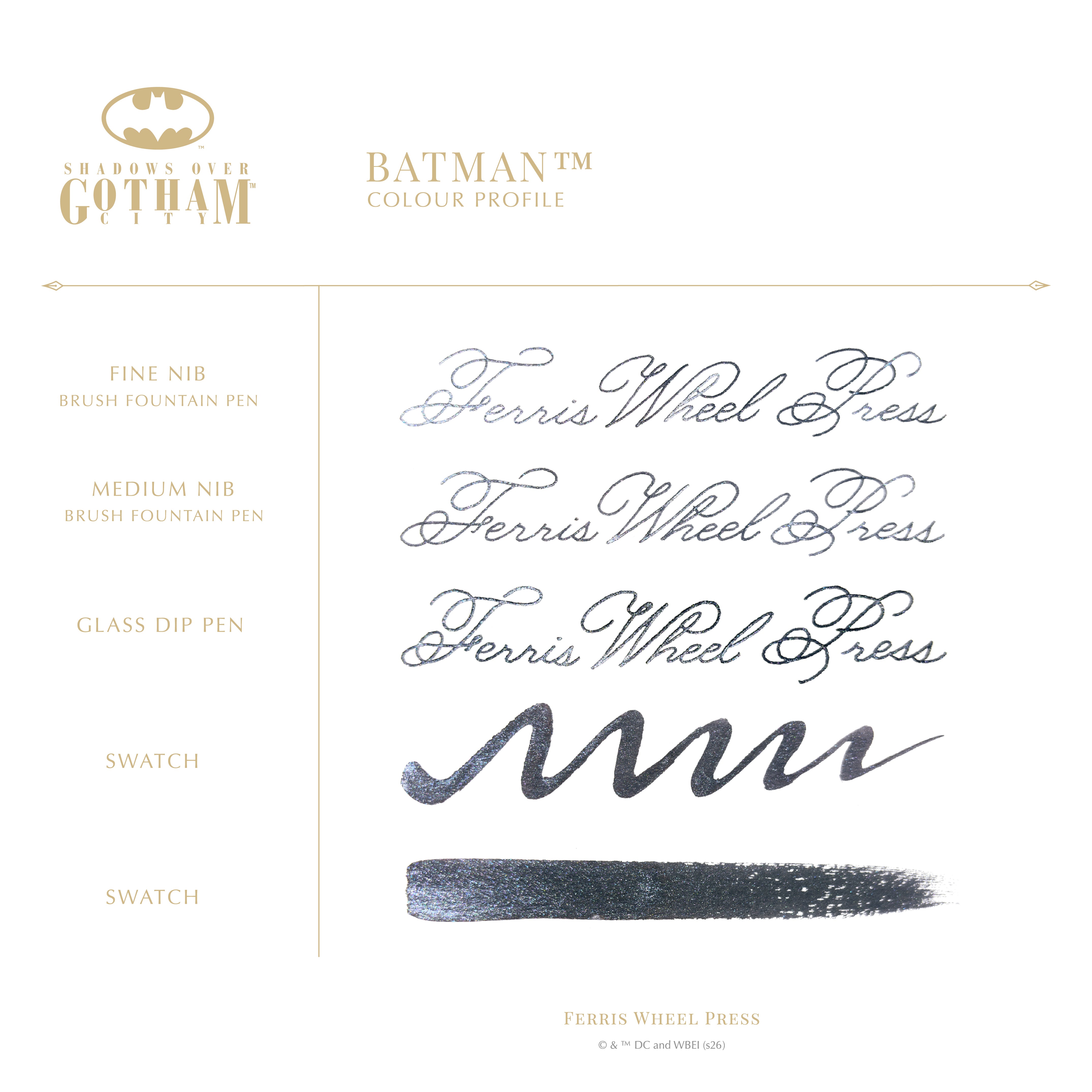 Shadows over Gotham City | Limited Edition Bat Signal Signature Ink 38ml - Ferris Wheel Press Canada