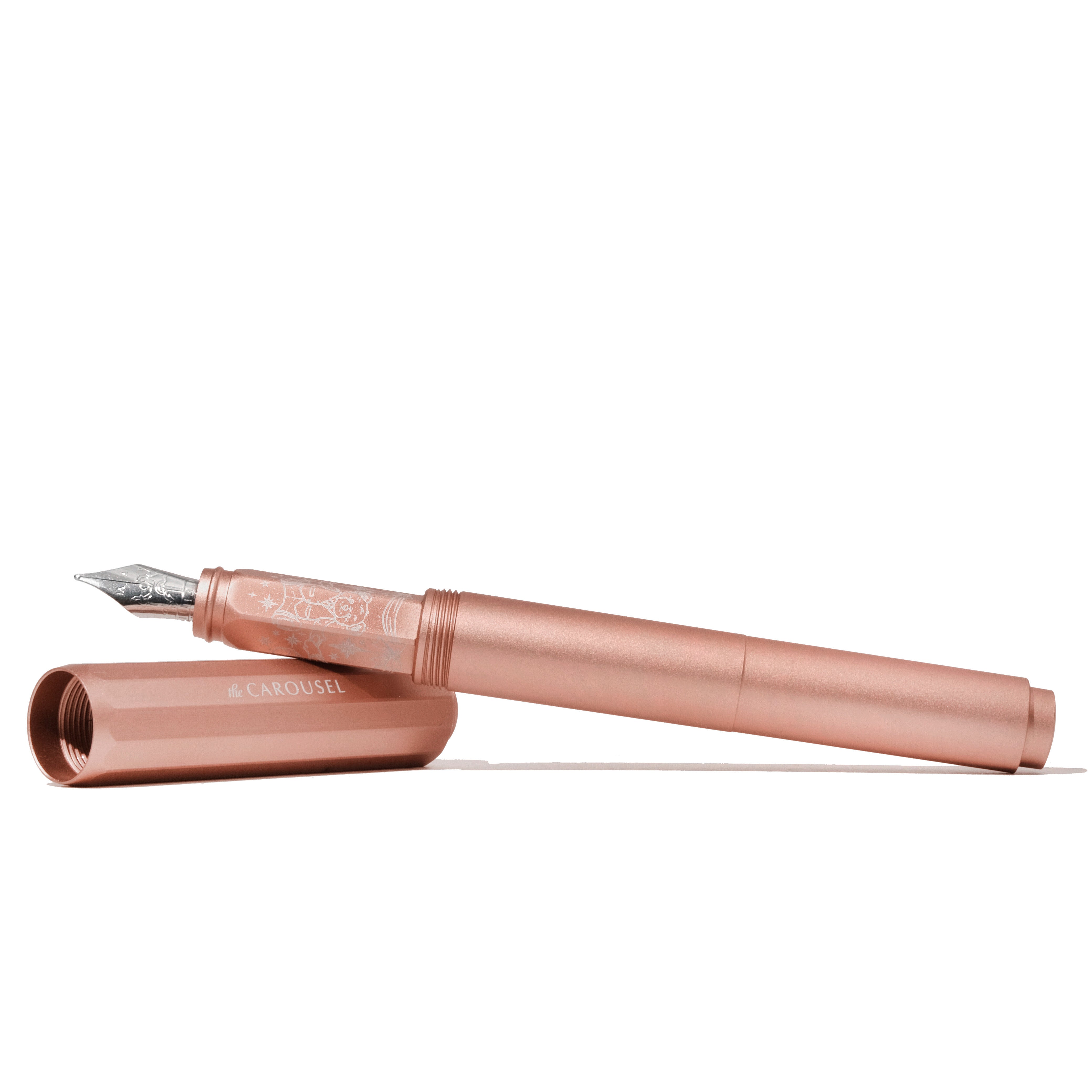 Aluminum Carousel Fountain Pen - Rose Petal Plush